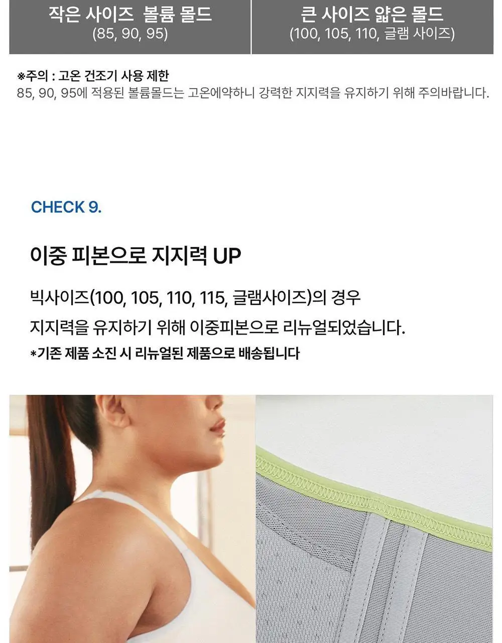 [컴포트랩] 하이서포트 집업 스포츠브라 9colors / 12Size 상세페이지 14